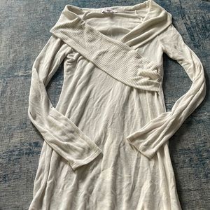 Long off the shoulder light sweater